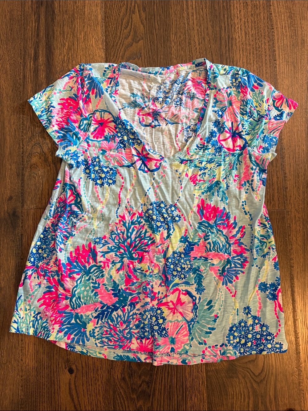 Lilly Pulitzer Short Sleeve Tee Coral Pattern